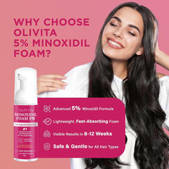 OLIVITA foam dispense action demonstrates quick, mess-free application.