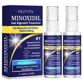 OLIVITA Minoxidil spray para aplicación rápida sin grasa, ideal para el cuidado diario.