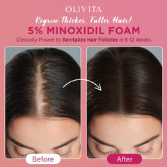 OLIVITA thickening hair appearance visual demonstrates fuller-looking strands.