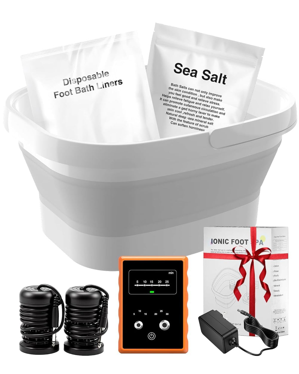Olixie ionic foot bath front view for easy at-home spa sessions.