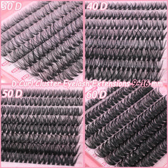 OLLAVO Lash Clusters Kit bond, seal, tweezers in-use close-up