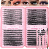 OLLAVO Lash Clusters Kit packaging image displaying full set and tools for DIY extensions