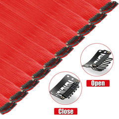 Olldag 22-inch red hair extensions clip-in ideal for cosplay looks.