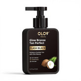 OLOV BEAUTY loción bronceadora, botella frontal, bronceado natural sin sol