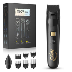 OLOV LITE beard trimmer with 6 guide combs enables precise styling.