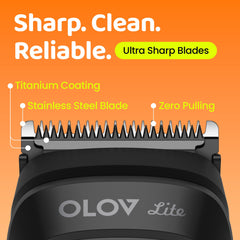 OLOV LITE trimmer shows battery status with LED indicator for easy planning.