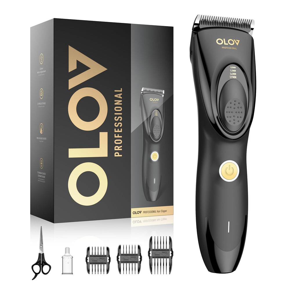 OLOV PROFESSIONAL ceramic blade heads deliver smooth, irritation-free trims at home.