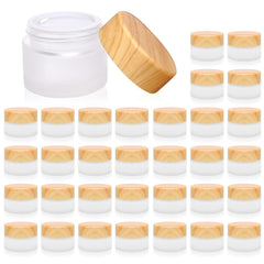 Olutacot 32-pack glass cosmetic containers with 5g capacity for travel-friendly samples.