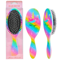 OlyPegic unicorn kids hair brush for gentle detangling.