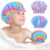 Gorro OlyPegic arcoíris con unicornio para sesiones de baño sin goteo