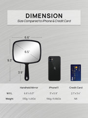 OMIRO mirror offers a 6.6 x 5.4 inch viewing area for full-face visibility.