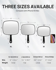 OMIRO hand mirror two-way design for hanging or handheld use