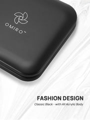 OMIRO pocket-size-square-black-mirror ideal for purse storage and quick checks.