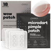 OMMA microdart patch on the face delivers overnight zit care.