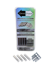 OmniShaver premium refill kit front view with four cartridges for extended shaving sessions.