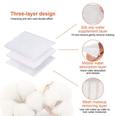 OMSM cotton pads with multi-layer structure for high absorbency and even application