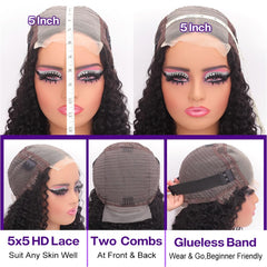 Omswet glueless cap with adjustable band ensures secure, simple wear.