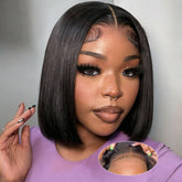 Omswet Wear and Go Bob Wig closure close-up showing easy styling and secure fit