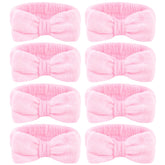 Diadema Ondder Spa de 8 piezas rosa mantiene el cabello recogido durante la limpieza facial