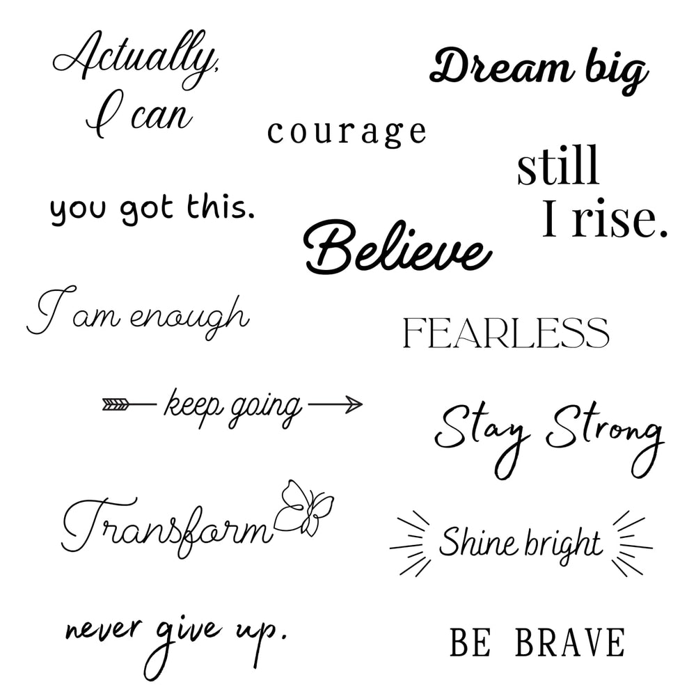 One Grace Believe: tatuaje mini realista negro para estilo diario.