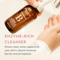 One Love Organics Botanical B Enzyme Cleansing Oil on face highlighting makeup melt.