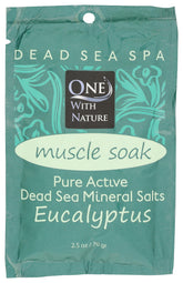 One With Nature sal Mar Muerto 2,5 onzas en botella con aroma a eucalipto para spa