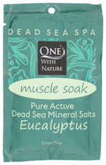 One With Nature sal Mar Muerto 2,5 onzas en botella con aroma a eucalipto para spa
