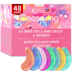 Parches para ojos Onespring de 48 pares, reducción de hinchazón percibida.