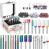 Onism nail drill bits set in pink case with precision tips for smooth removal.