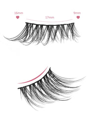 Onlyall corner lashes applied on eye for subtle wispy finish.