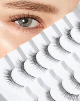 Onlyall Natural Lashes wispy lashes close-up with ultra-thin band for natural daily wear.