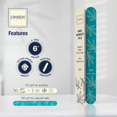Onsen Secret acrylic nail file 120 grit for faster shaping on artificial nails
