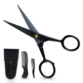 Ontaki mustache scissors 5-inch black bevel edge for precise trimming.