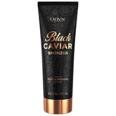 Onyx Black Caviar tanning lotion bottle shows ultra-dark bronzer for a deeper tan