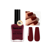 OpenLive 18ml dark red nail polish bottle showing vibrant color for chic nails.