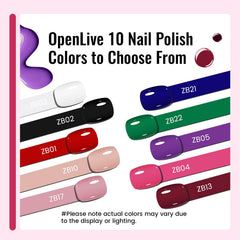 OpenLive base and top coat duo shown for a glossy, protective finish.