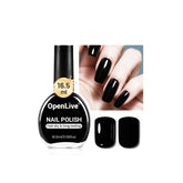 OpenLive black nail polish bottle with glossy finish for chic at-home manicures