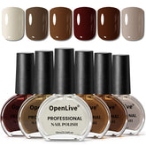OpenLive chocolate brown nail polish set six colors for versatile fall looks
