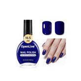 OpenLive dark blue nail polish bottle with a glossy finish for daily wear.