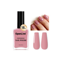 OpenLive dusty rose nail polish bottle with 18ml capacity and quick-dry finish.