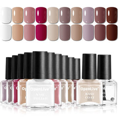 OpenLive Esmalte 12 piezas, paleta de colores vibrantes para estilos de uñas variados