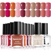 OpenLive set de 12 esmaltes rosas y burdeos para combinar con cualquier outfit