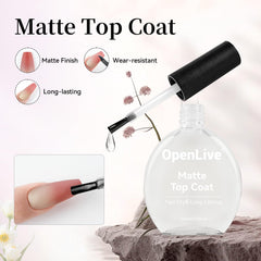 OpenLive Matte Top Coat brush strokes show easy, even application.
