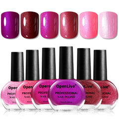 OpenLive nail polish set in red glitter for bold, long-lasting nails.