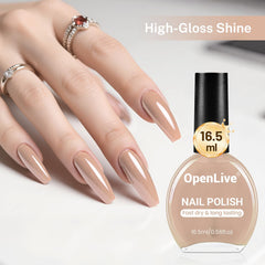 OpenLive Nude Pink Nail Polish showcasing long-lasting color for daily use.