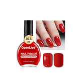 OpenLive red nail polish bottle front with vibrant color and long-lasting shine.