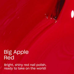 OPI Big Apple Red brush stroke close-up demonstrating smooth, streak-free application