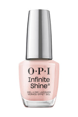 OPI Brillo Infinito, tono rosado suave, brillo duradero para uñas elegantes.