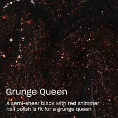 OPI Grunge Queen: muestrario negro con brillos cobre para look audaz.