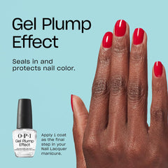 OPI Gel Plump Top Coat, aplicación sin rayas para un acabado liso.